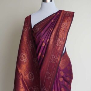 Meera siroshki silk with stone premium silk saree